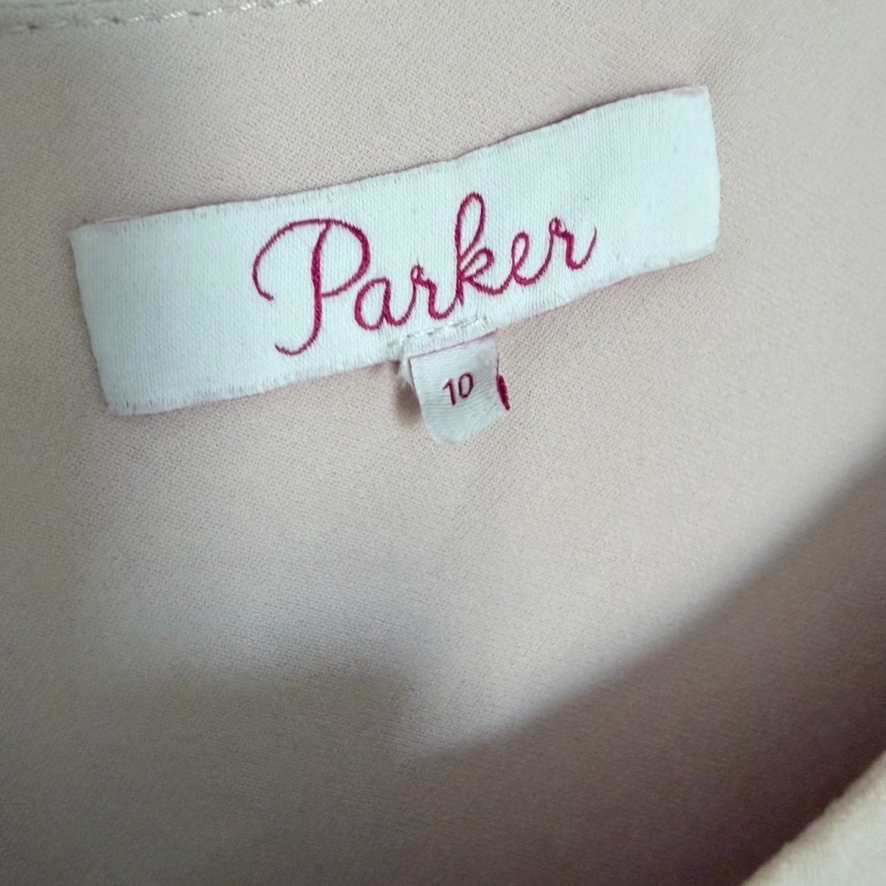 Parker Eden Combo One Shoulder Silk Ruffle Mini Dress - Picture 7 of 8